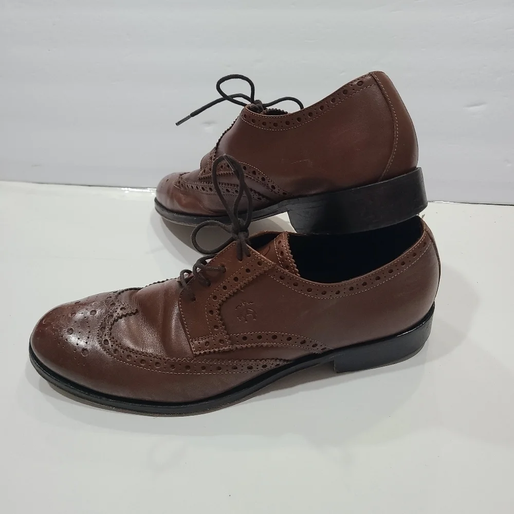 Brooks Brothers Wingtip Oxford Brown Leather Men's Dress Shoes Sz.10.5
